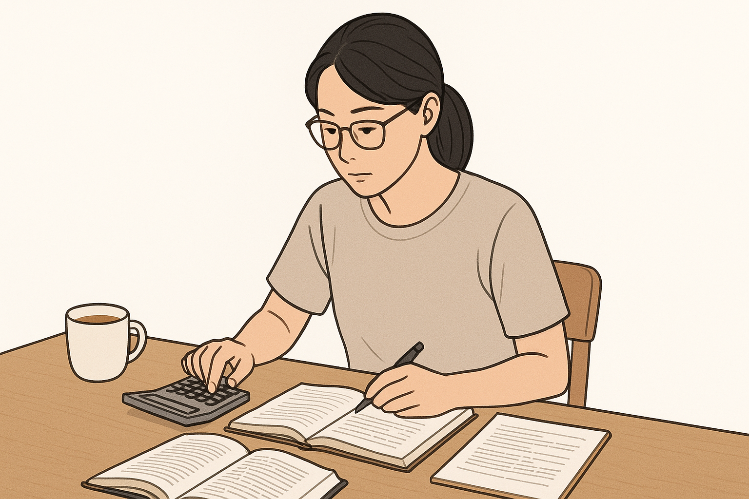 勉強している人